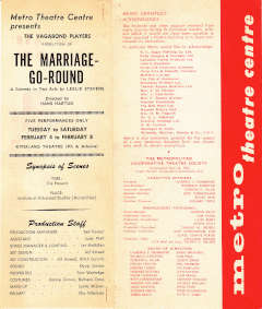 Marriage-Go-Round Program for Metro's 10 show during the 1st season in 1963